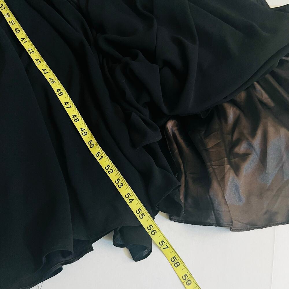 Lulus Classic Grace Spagetti Strap Front Split Maxi Dress Size XL Black - Picture 7 of 8